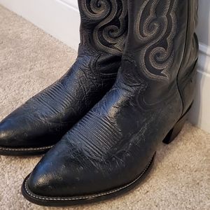Mens Tony Lama Cowboy boots, black, size 10 D